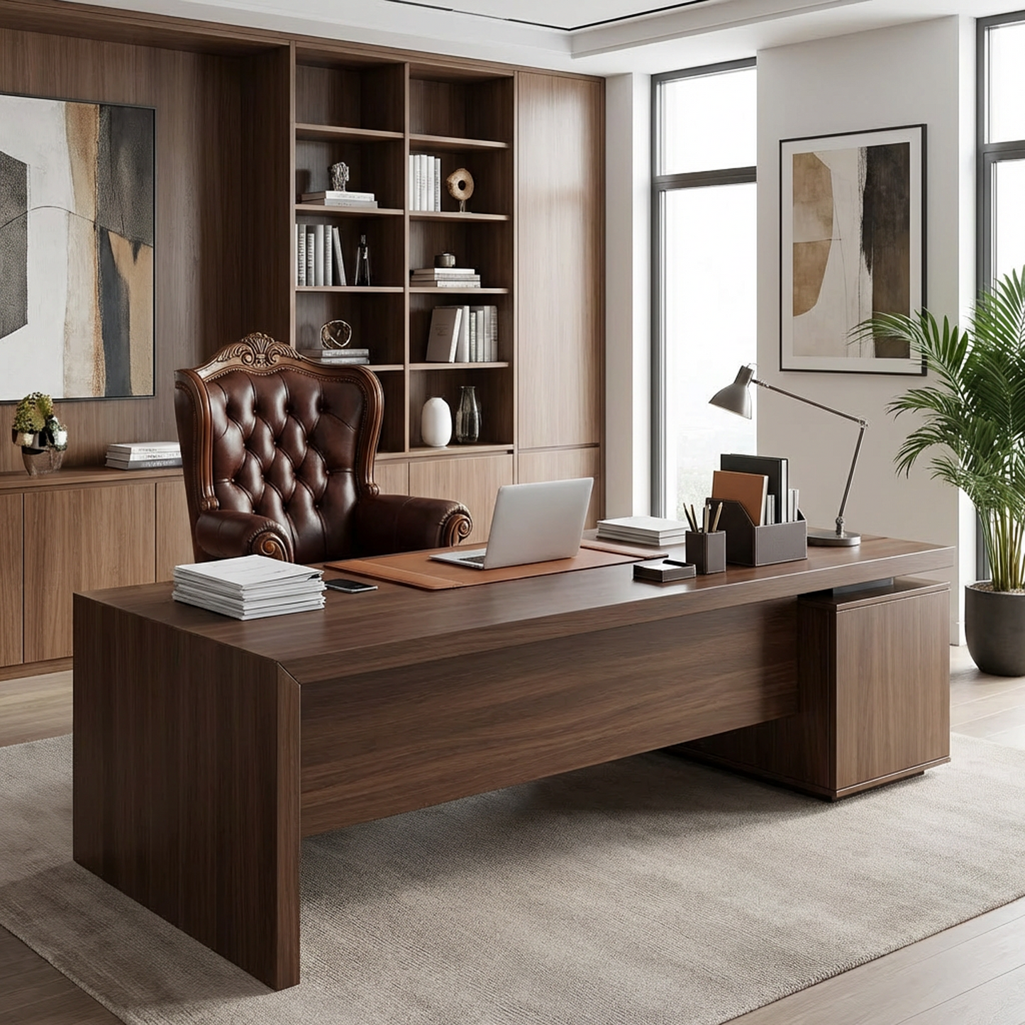 Executive Tufted Leather Office Chair