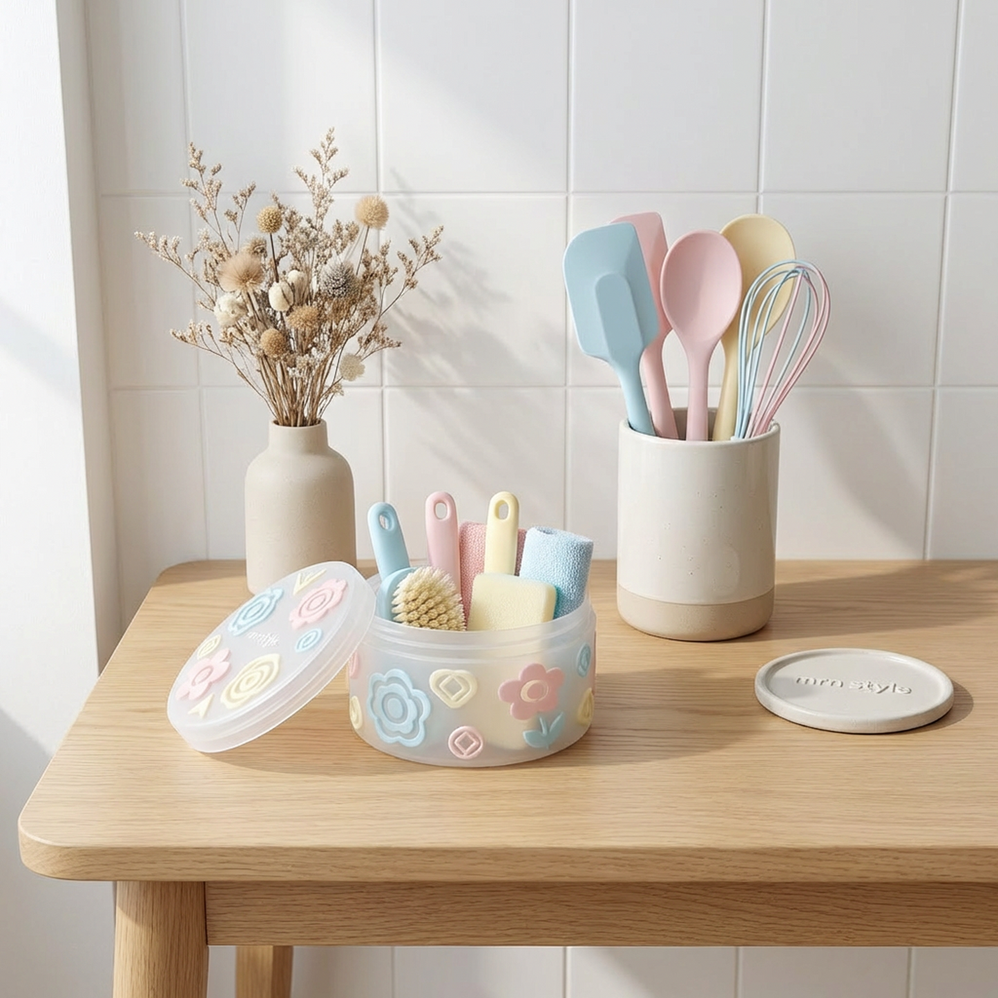 Floral Frosted Food Storage Container